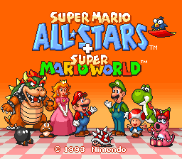 Super Mario All-Stars + Super Mario World (USA) Title Screen